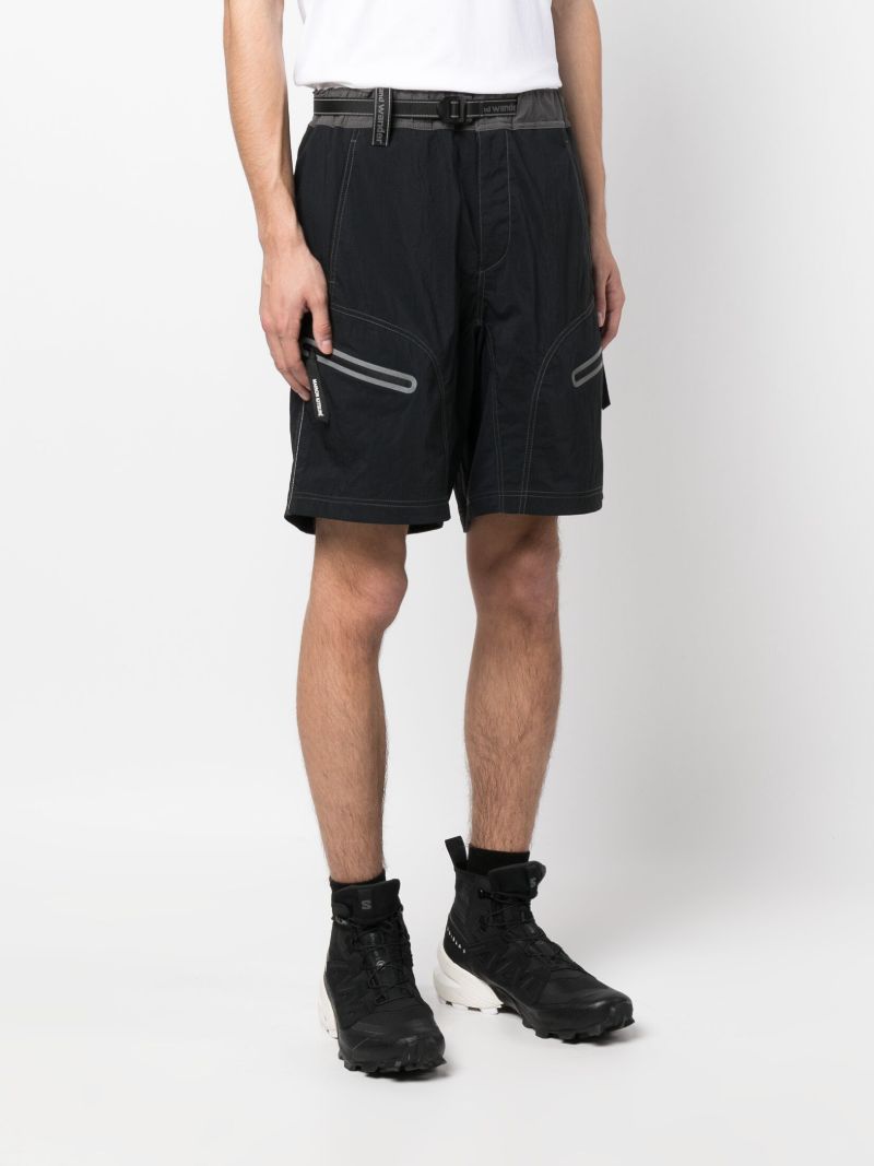 X Maison KitsunÃ_x0083_Â© Black Belted Hiking Shorts