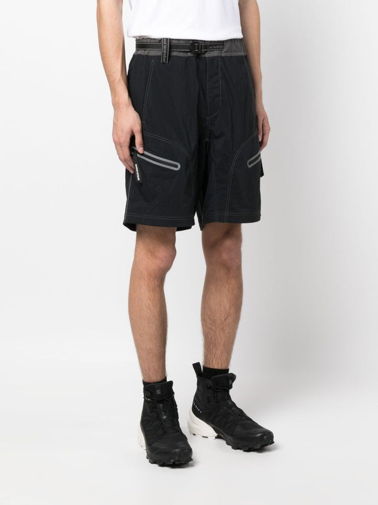 X Maison KitsunÃ_x0083_Â© Black Belted Hiking Shorts