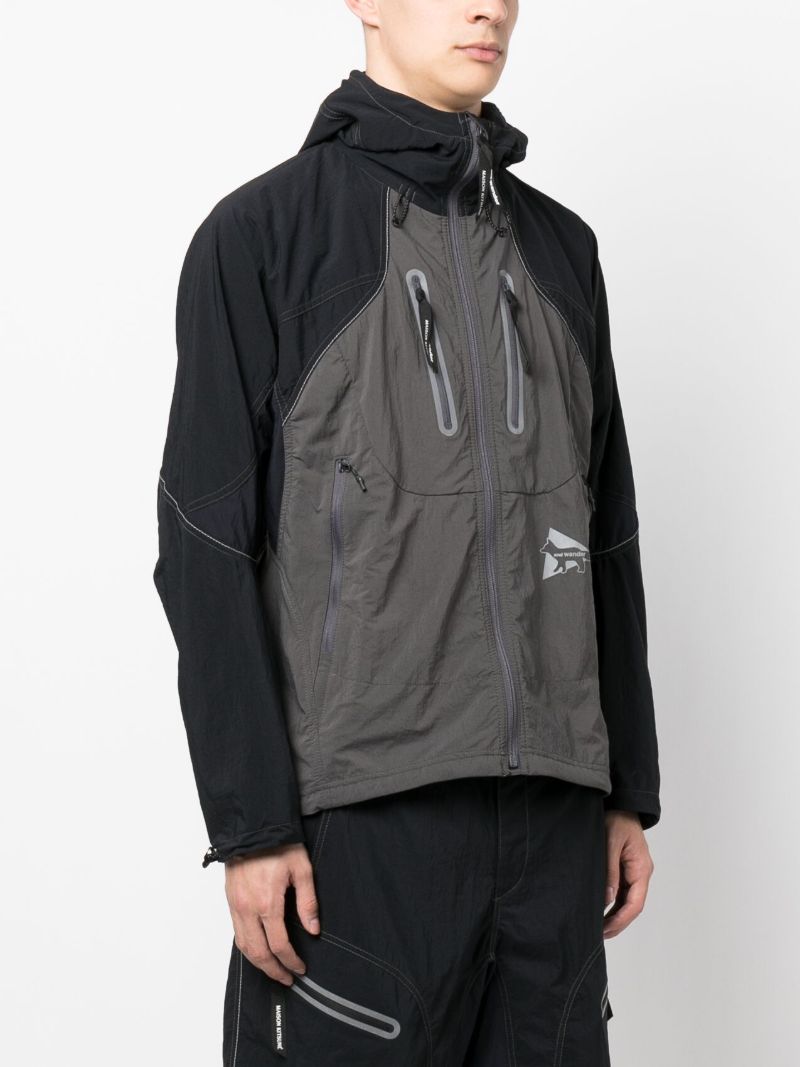 X Maison KitsunÃ_x0083_Â© Black Zip-up Hiking Jacket
