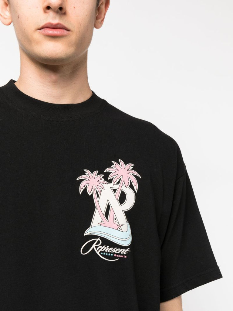 Black Resort Logo-print Cotton T-shirt