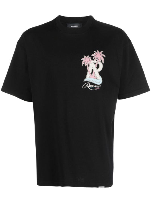 Black Resort Logo-print Cotton T-shirt