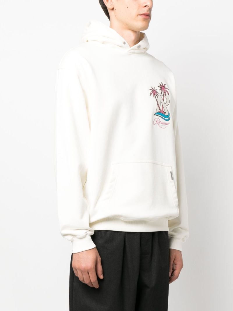 White Resort Logo-print Cotton Hoodie