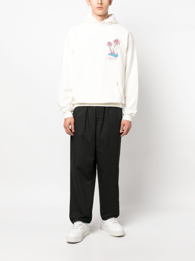 White Resort Logo-print Cotton Hoodie
