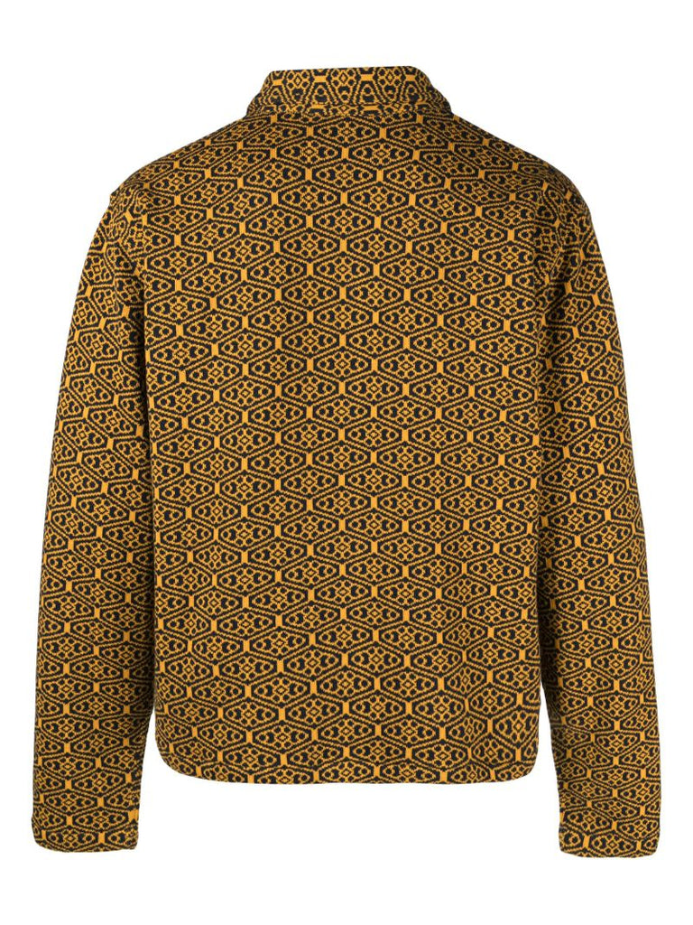 Yellow Crescent-jacquard Polo Shirt