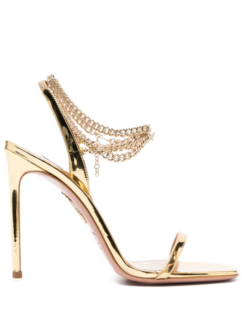 Gold-tone Flash 105 Metallic Leather Sandals
