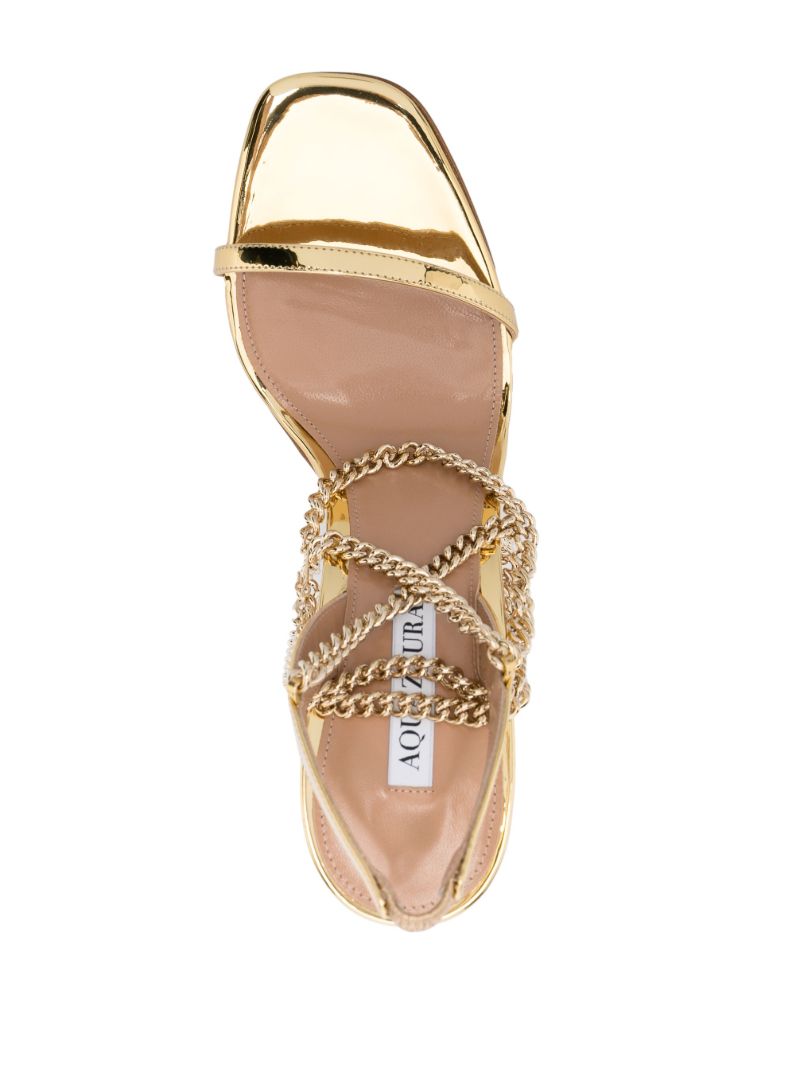 Gold-tone Flash 105 Metallic Leather Sandals