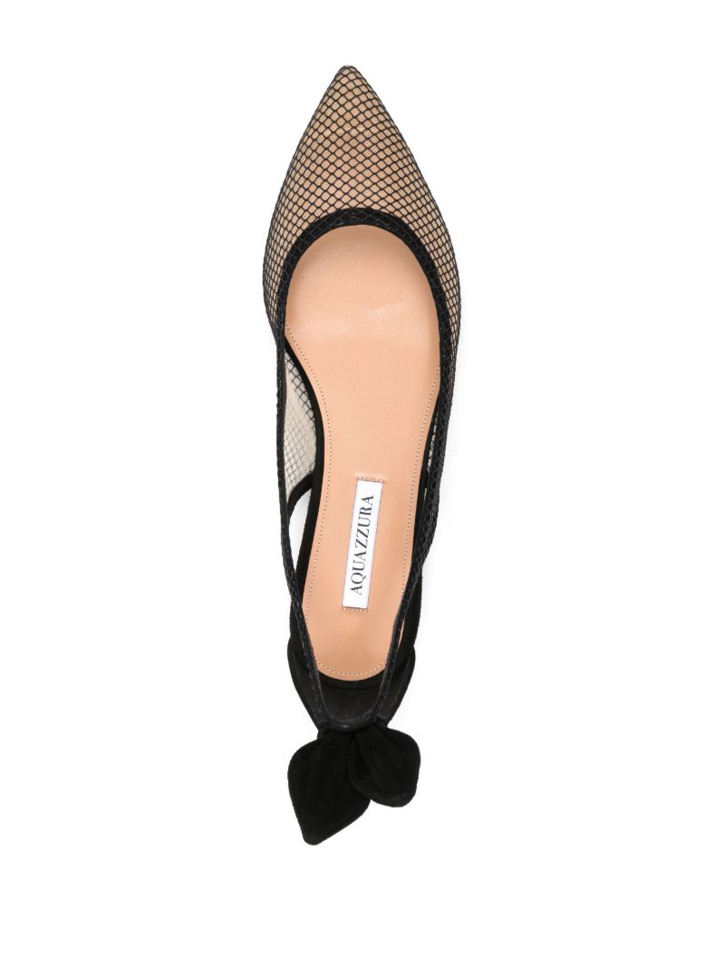 Black Mesh Flat Pumps