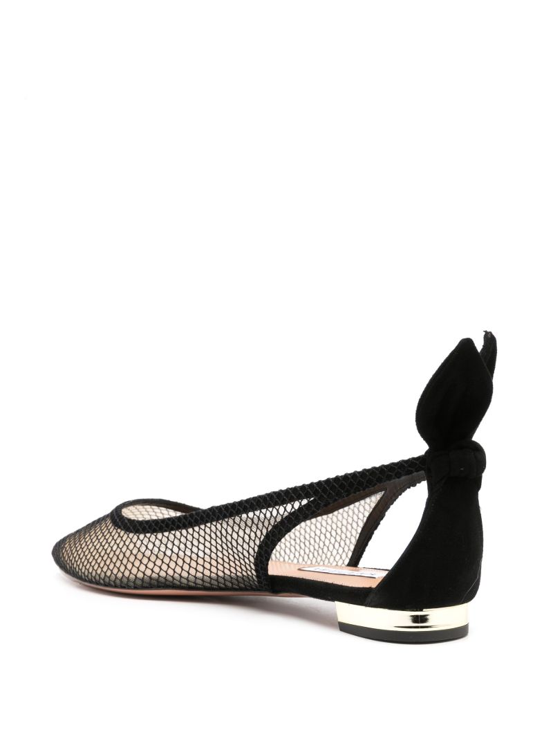 Black Mesh Flat Pumps