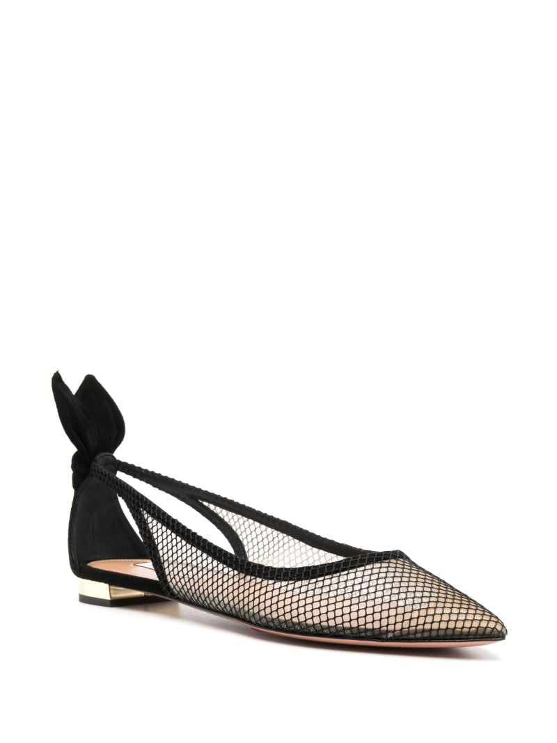 Black Mesh Flat Pumps