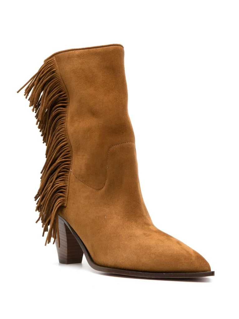 Brown Marfa 70 Fringed Suede Boots