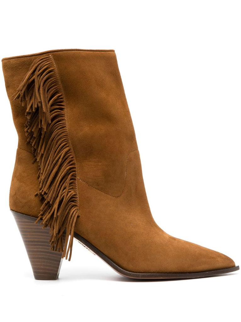 Brown Marfa 70 Fringed Suede Boots