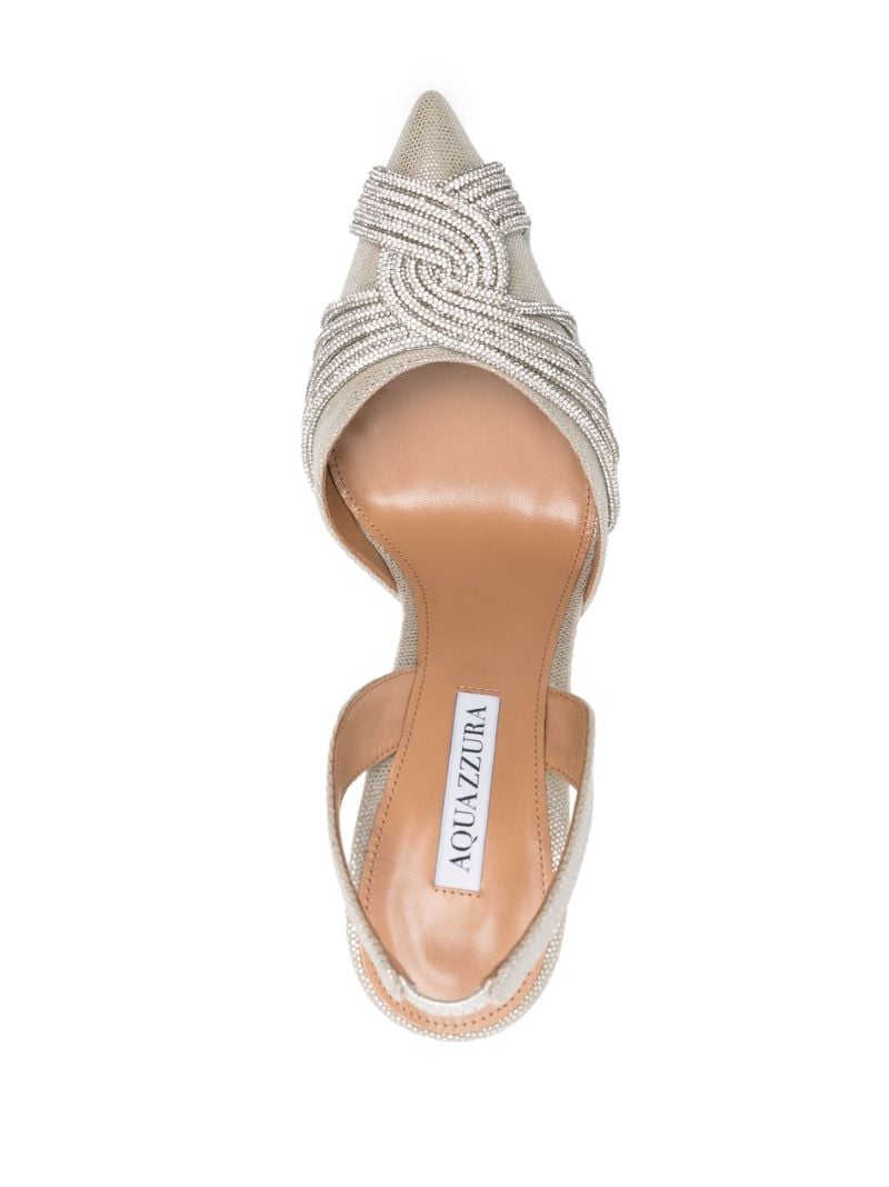 Silver-tone Gatsby 105 Crystal-embellished Pumps