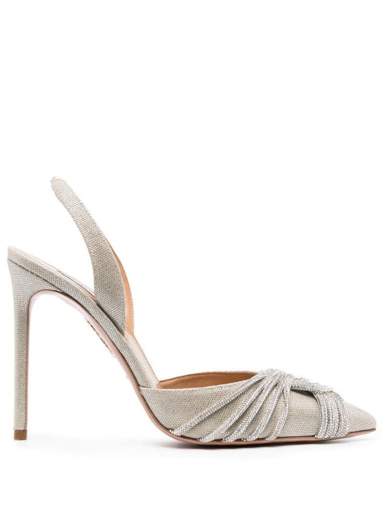 Silver-tone Gatsby 105 Crystal-embellished Pumps