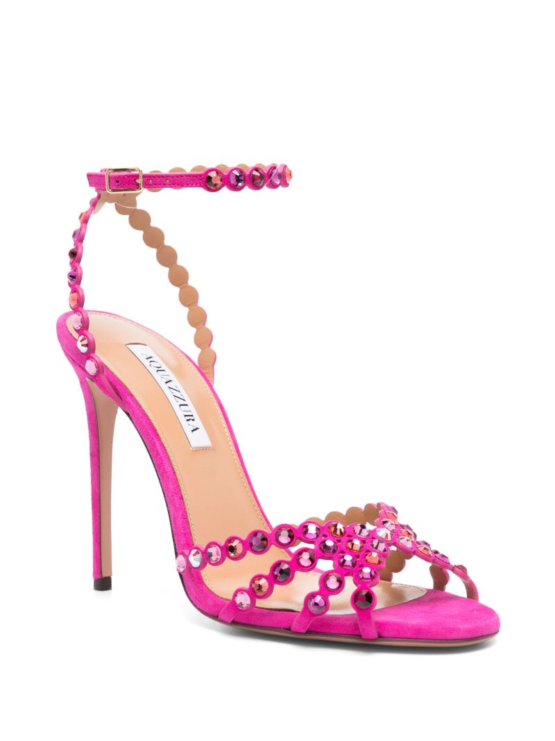 Pink Tequila 125 Embellished Suede Sandals