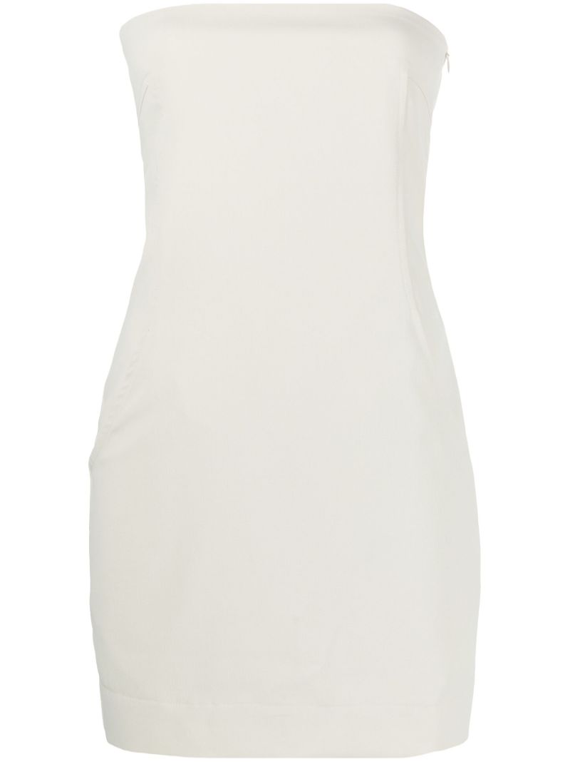 White Audrey Strapless Midi Dress