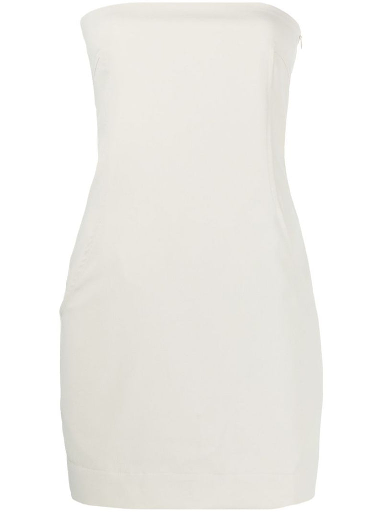 White Audrey Strapless Midi Dress