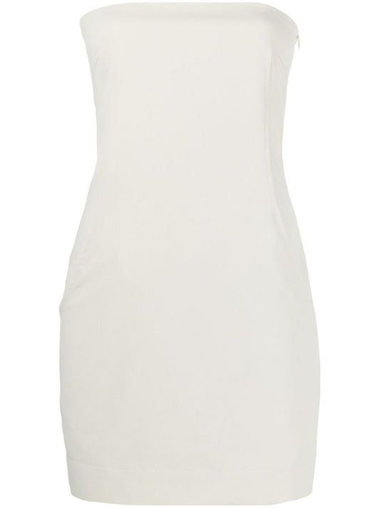 White Audrey Strapless Midi Dress