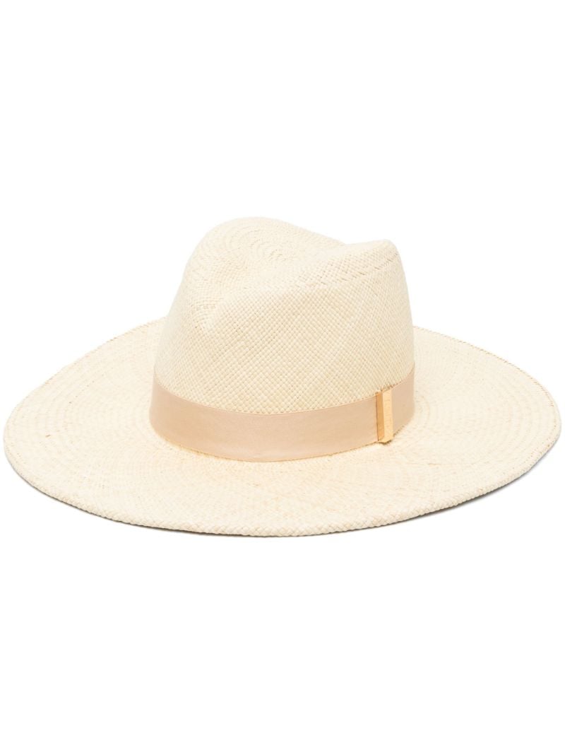 Neutral Jeanne Straw Boater Hat
