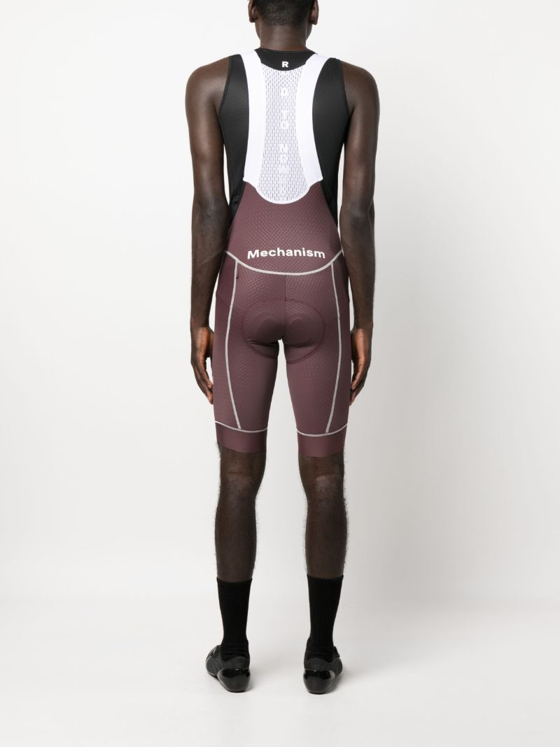 Burgundy and White Stretch Mechanism Cycling Bib Shorts