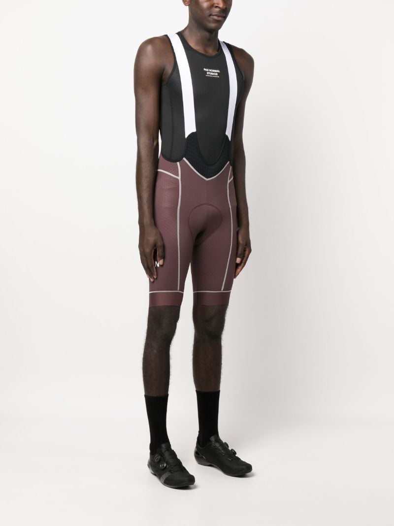 Burgundy and White Stretch Mechanism Cycling Bib Shorts