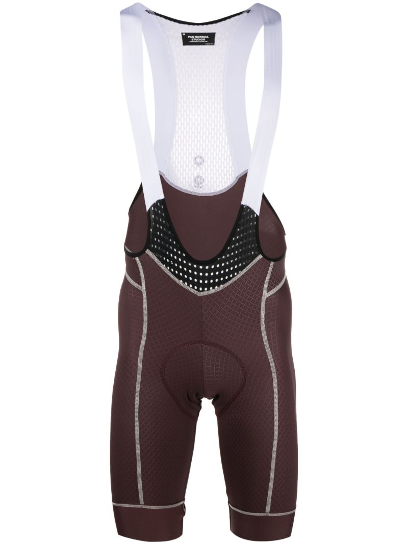 Burgundy and White Stretch Mechanism Cycling Bib Shorts