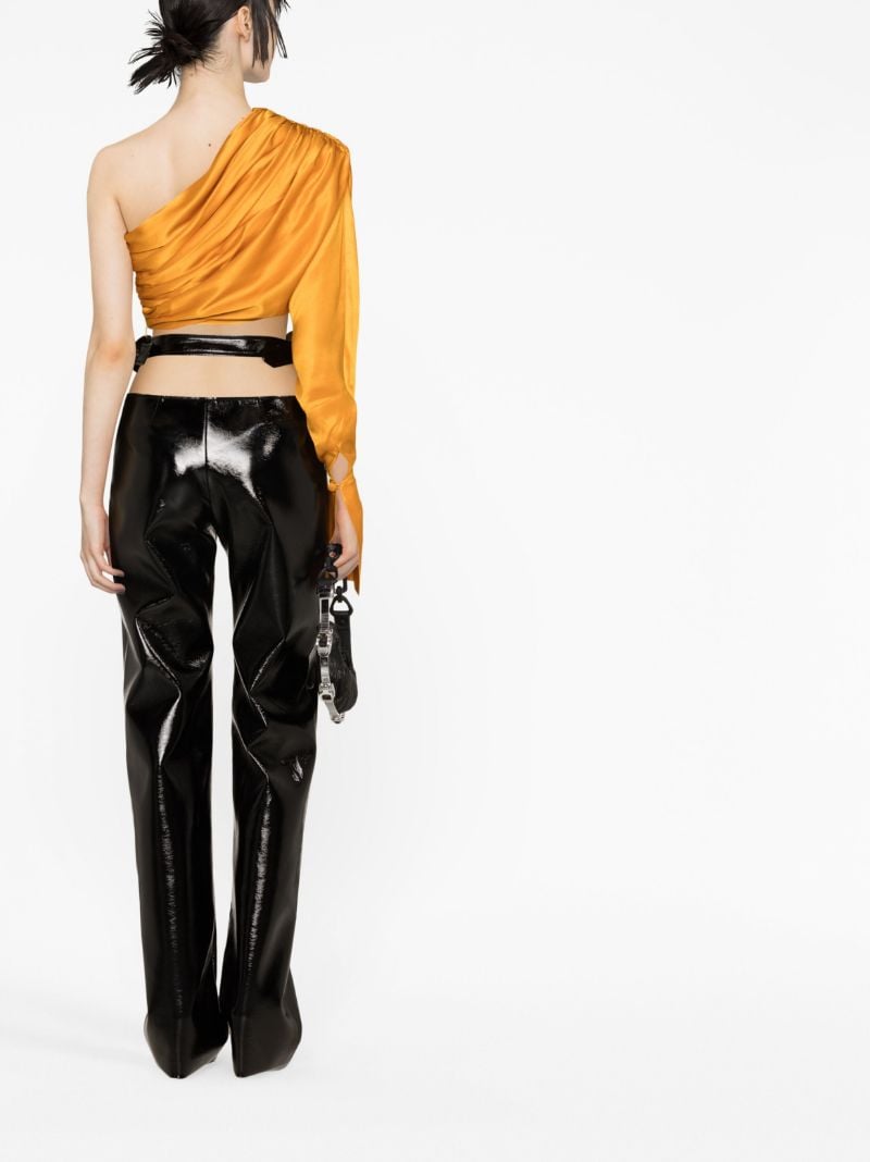 Orange One Shoulder Cropped Blouse