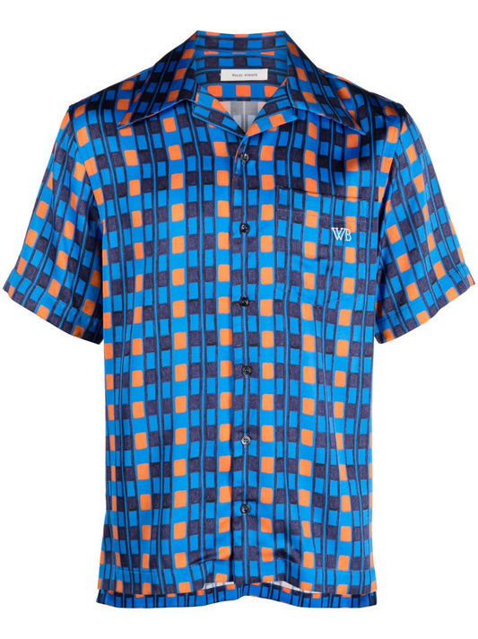Blue Highlife Geometric-print Shirt