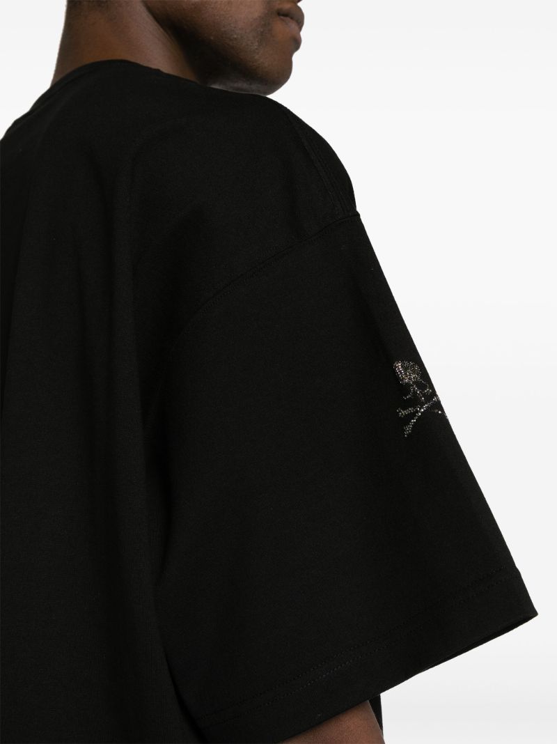 Black Crystal-embellished Cotton T-shirt