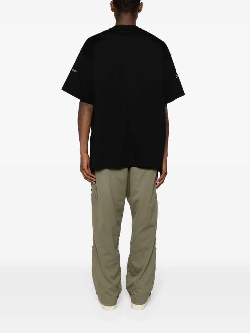 Black Crystal-embellished Cotton T-shirt