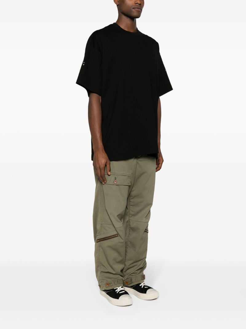 Black Crystal-embellished Cotton T-shirt
