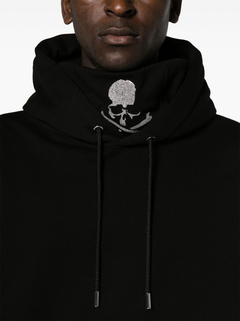 Black Logo-appliquÃ_x0083_Â© Cotton Hoodie