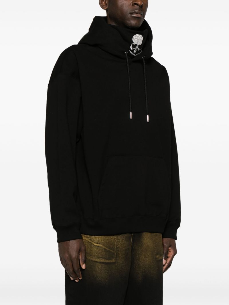 Black Logo-appliquÃ_x0083_Â© Cotton Hoodie
