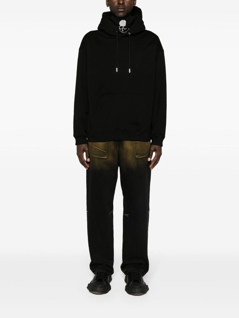 Black Logo-appliquÃ_x0083_Â© Cotton Hoodie