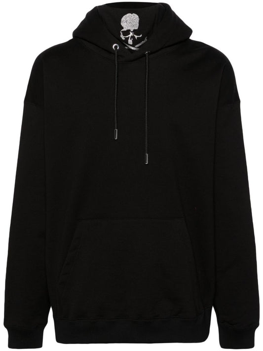 Black Logo-appliquÃ_x0083_Â© Cotton Hoodie