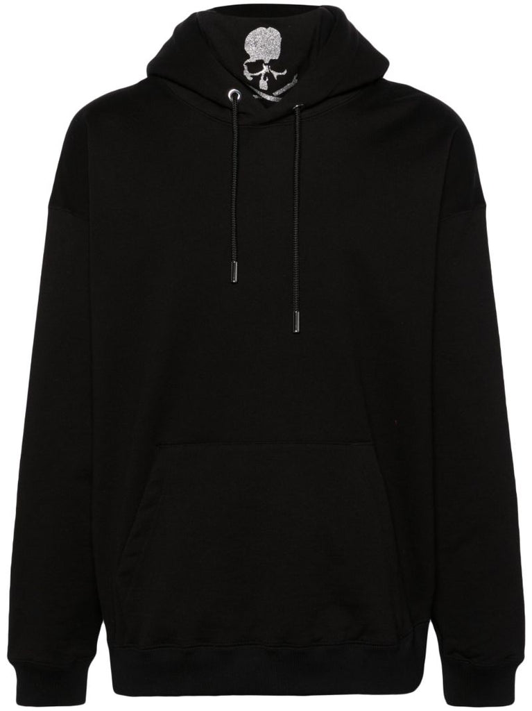 Black Logo-appliquÃ_x0083_Â© Cotton Hoodie