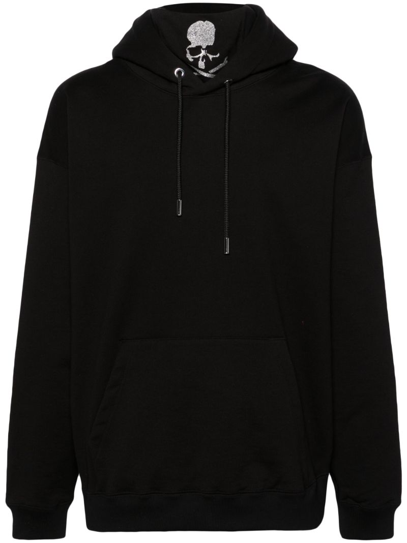 Black Logo-appliquÃ_x0083_Â© Cotton Hoodie