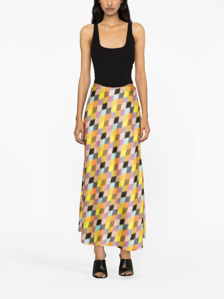 Yellow Graphic-print Skirt