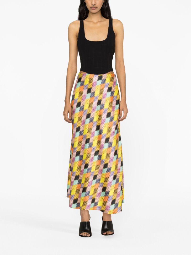 Yellow Graphic-print Skirt