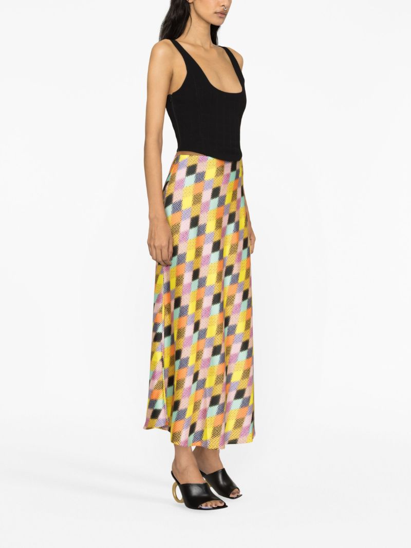 Yellow Graphic-print Skirt