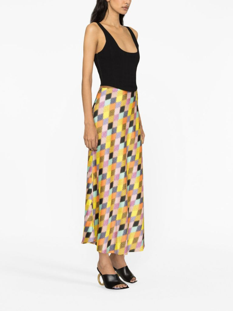 Yellow Graphic-print Skirt
