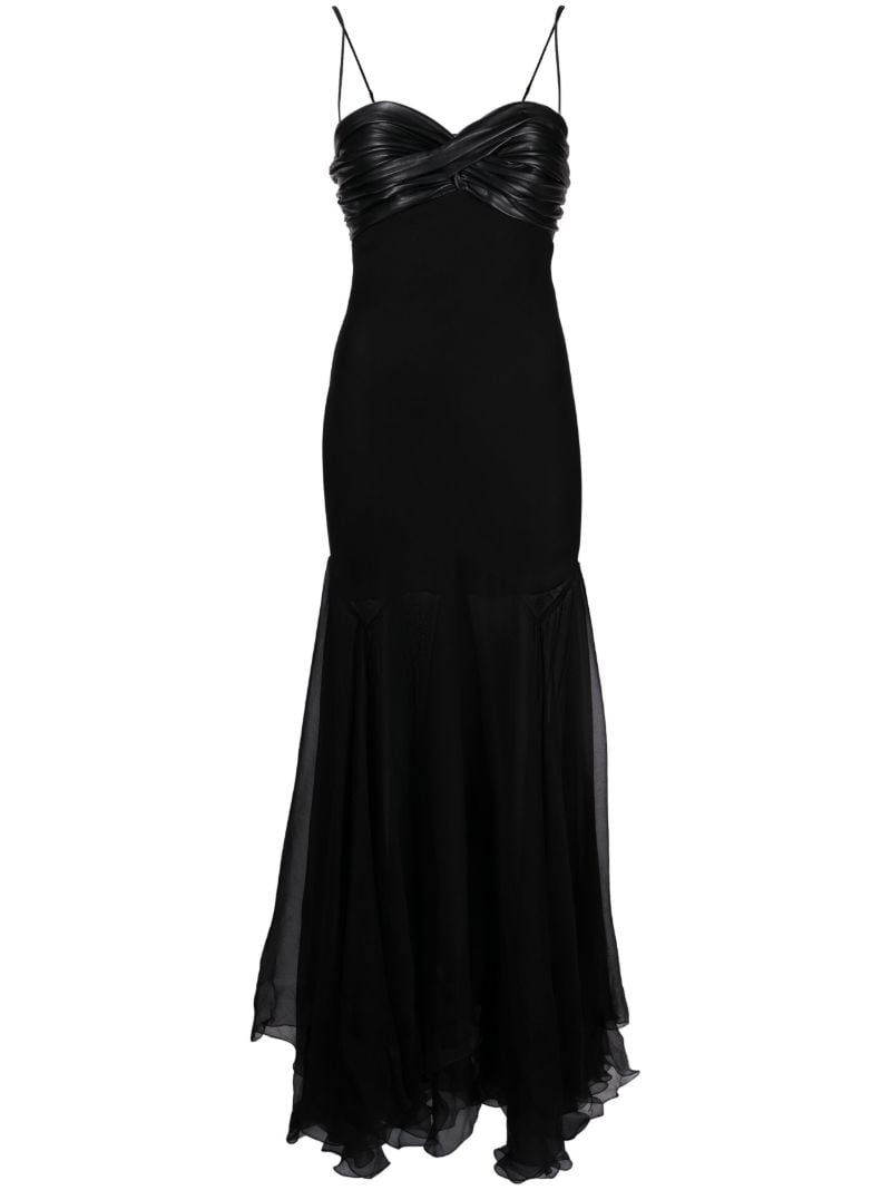 Black Leslie Draped Bust Dress