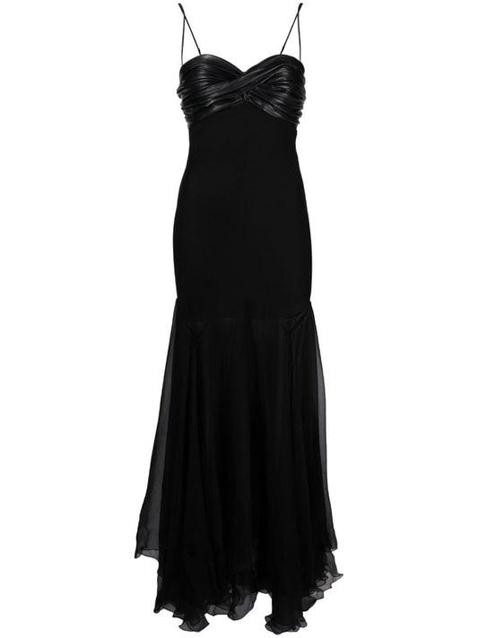 Black Leslie Draped Bust Dress