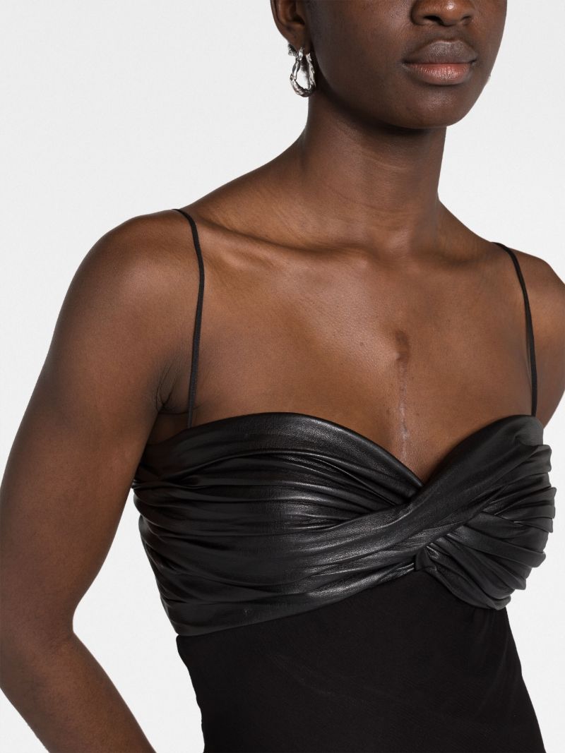 Black Leslie Draped Bust Dress