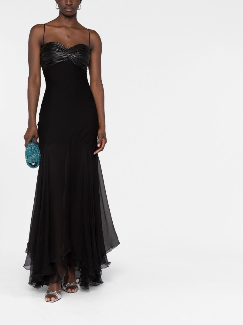 Black Leslie Draped Bust Dress