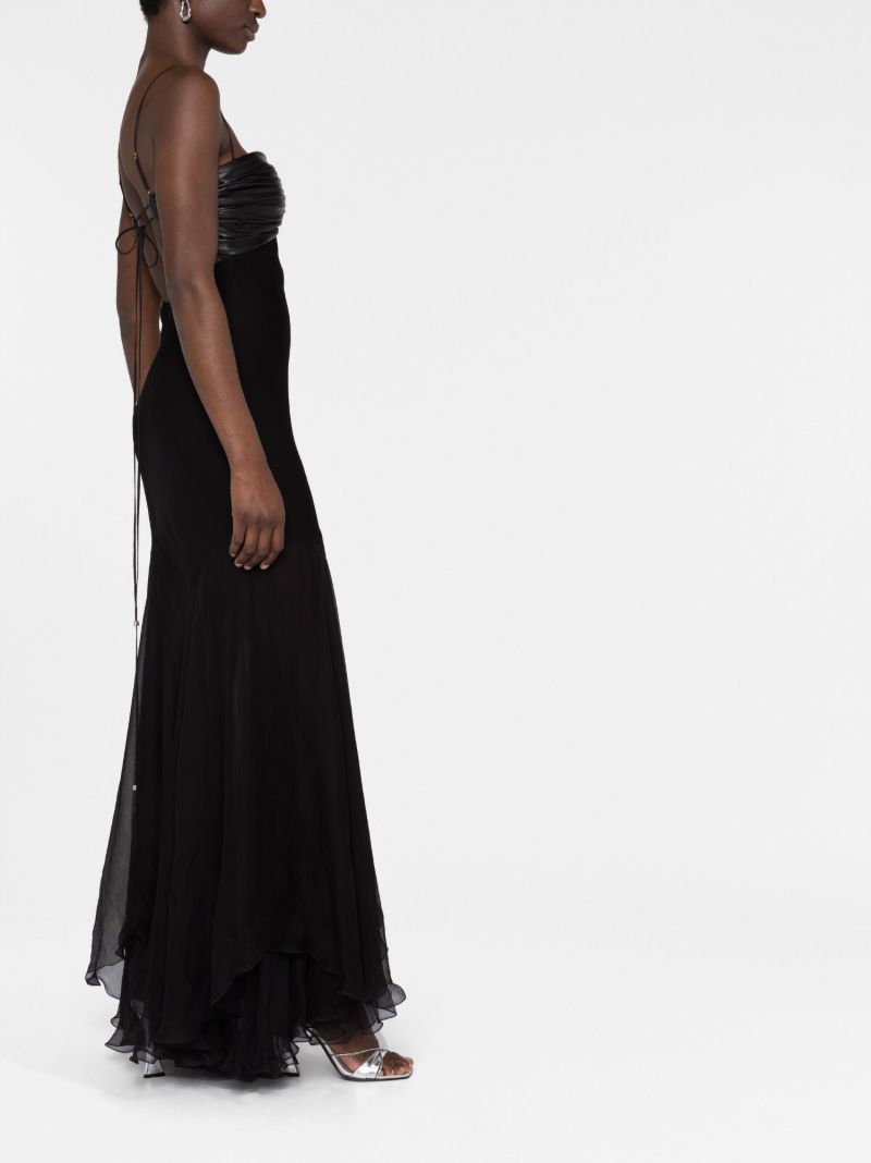 Black Leslie Draped Bust Dress