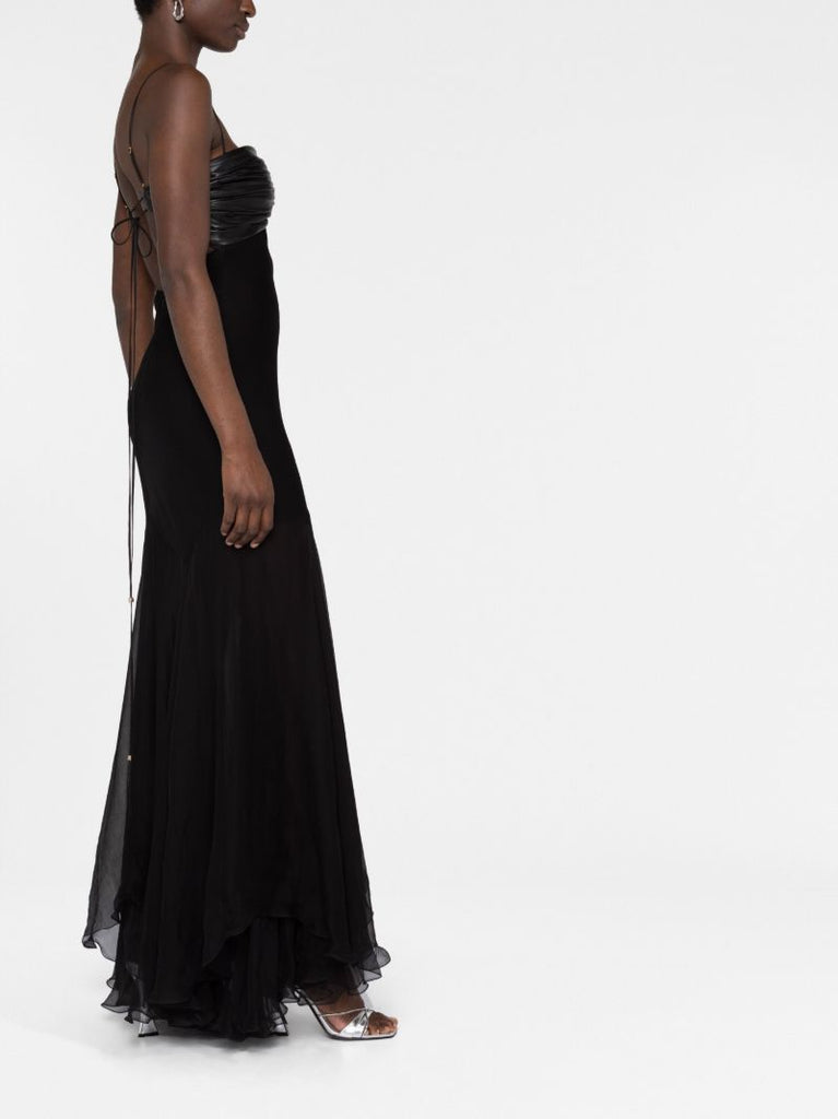 Black Leslie Draped Bust Dress