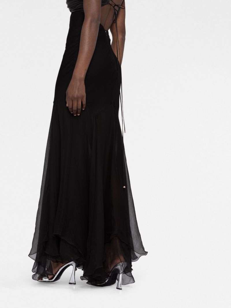 Black Leslie Draped Bust Dress
