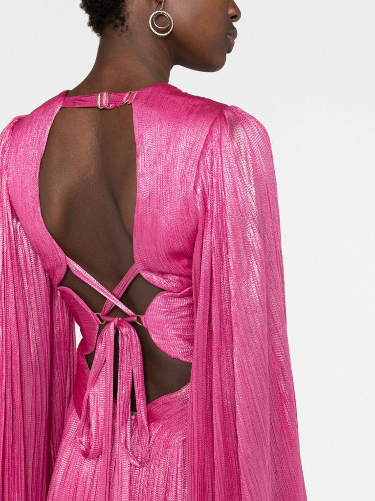 Pink Crystal Pleated Dress