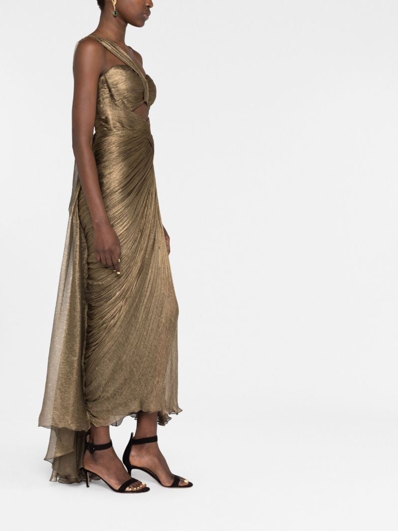 Brown Amelia One-shoulder Silk Gown