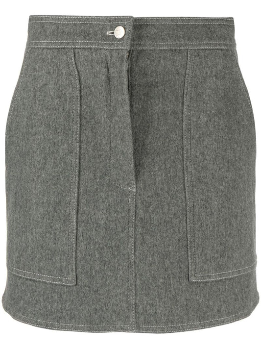 Grey High Waist Mini Skirt